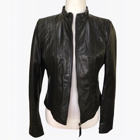 Wilson’s Black Rivet 100% Leather Womens Jacket -S - Picture 4 of 17